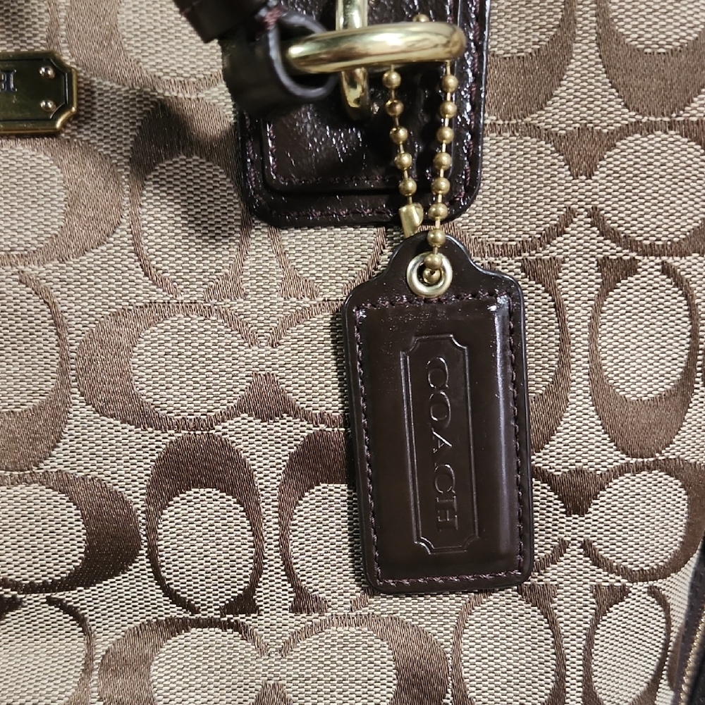Coach Brown Shoulder Bag with Signature Monogram - Picture 5 of 14